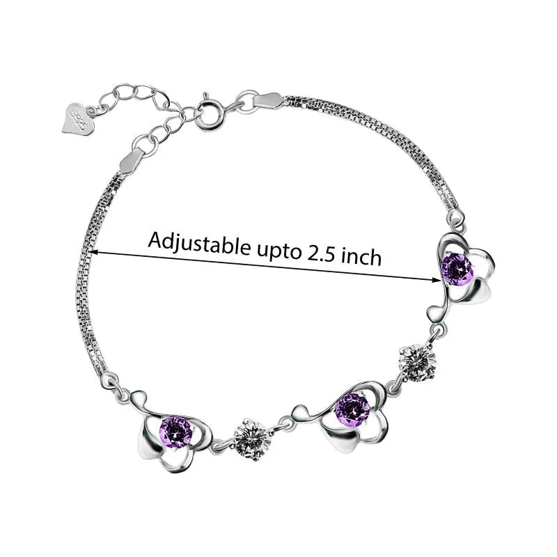 Trendy Heart Bracelet with Zircons