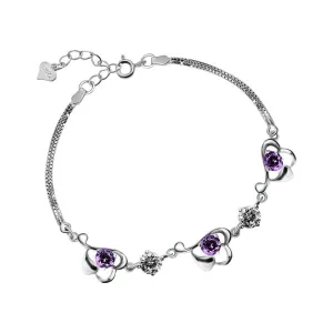 Trendy Heart Bracelet with Zircons
