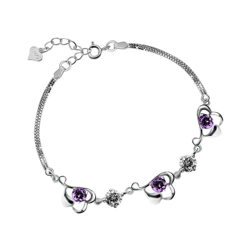 Trendy Heart Bracelet with Zircons
