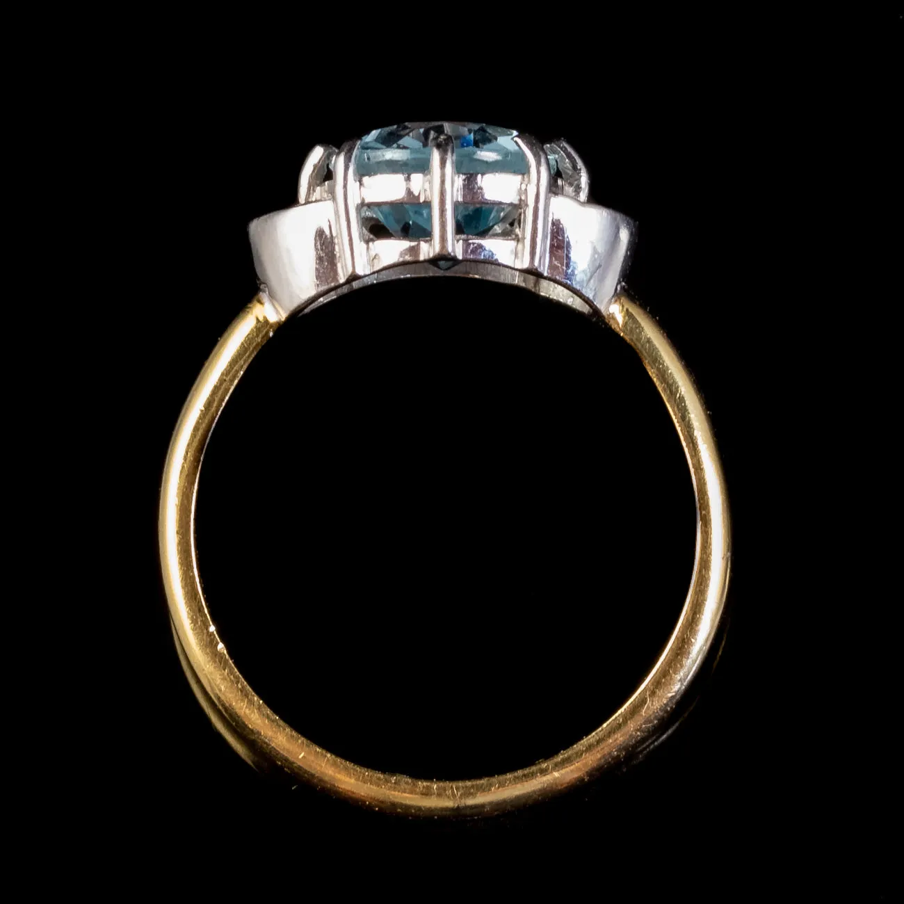 Vintage Aquamarine Diamond Ring 18ct Gold 2.40ct Aqua Dated 1989