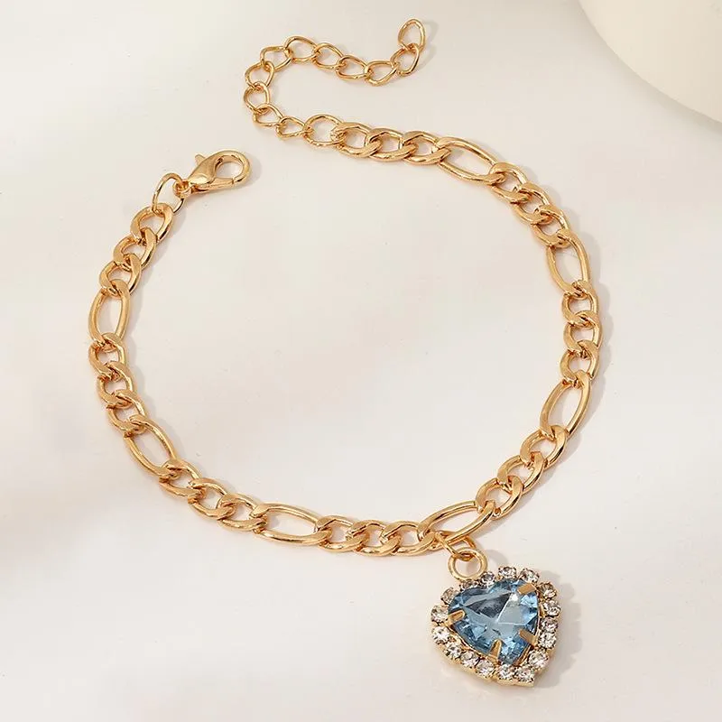 Wholesale bracelet gold love zircon peach heart JDC-BT-e0121