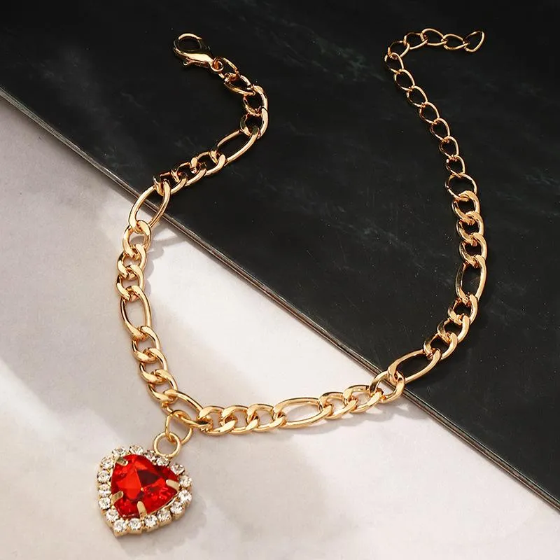 Wholesale bracelet gold love zircon peach heart JDC-BT-e0121