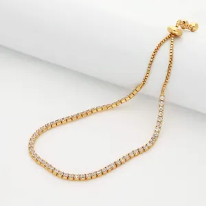 Winsome Gold Polish Silver Tennis Bracelet