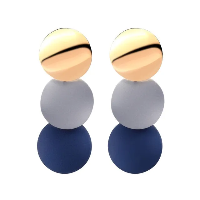 X&P New Korean Heart Statement Drop Earrings 2019 for Women Fashion Vintage Geometric Acrylic Dangle Hanging Earring Jewelry