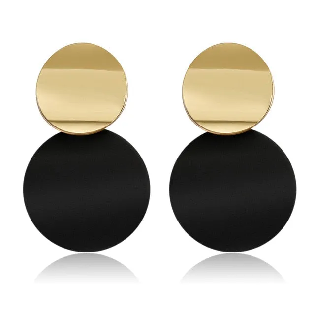 X&P New Korean Heart Statement Drop Earrings 2019 for Women Fashion Vintage Geometric Acrylic Dangle Hanging Earring Jewelry