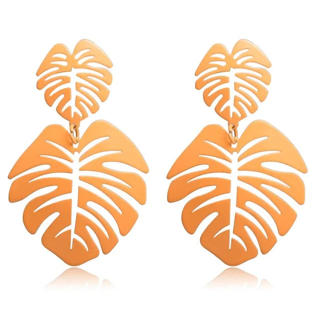 X&P New Korean Heart Statement Drop Earrings 2019 for Women Fashion Vintage Geometric Acrylic Dangle Hanging Earring Jewelry