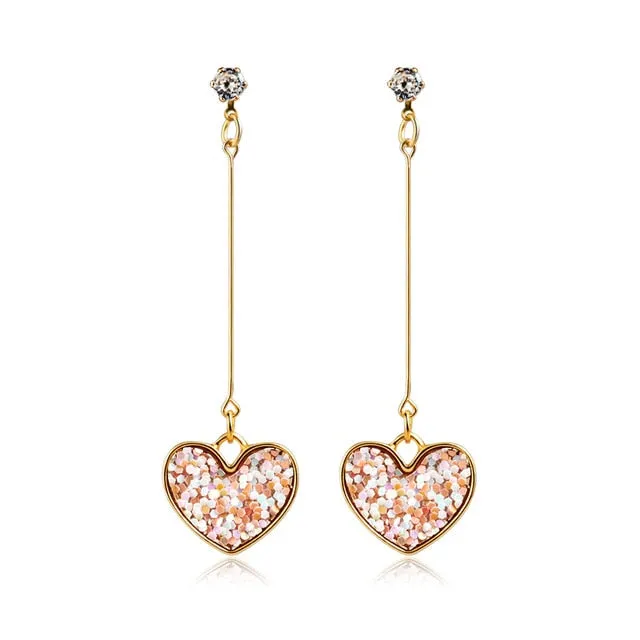 X&P New Korean Heart Statement Drop Earrings 2019 for Women Fashion Vintage Geometric Acrylic Dangle Hanging Earring Jewelry